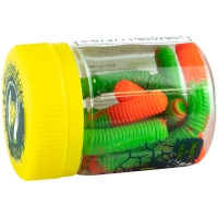 Червь TERUKI Roy 6,5 см (7 шт.) зап. сыр цв. Green/Orange превью 2