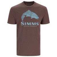 Футболка SIMMS Wood Trout Fill T-Shirt цвет Brown Heather