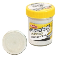 Паста BERKLEY PowerBait Natural Scent Glitter TroutBait аттр. мотыль цв. белый