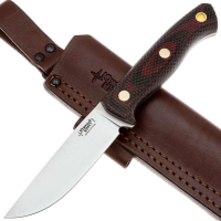 Нож ЮЖНЫЙ КРЕСТ Fang L Сталь Elmax рукоять Микарта красно-черная/насечка превью 4