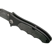 Нож складной BOKER Leopard-Damast III Collection дамасская сталь рукоять сплав AlMgSi1 цв. Черный превью 2