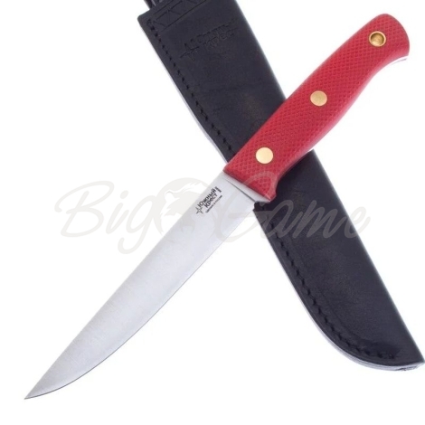 Нож ЮЖНЫЙ КРЕСТ Рыбацкий L Сталь VG10 рукоять Микарта красная/насечка фото 4