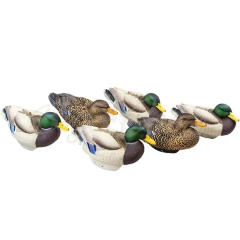 Комплект чучел LIFETIME DECOYS New Flex Float Mallards 4 селезня 2 утки фото 1