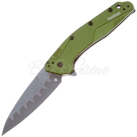 Нож складной KERSHAW Dividend CPM D2/N690 рукоять Алюминий 6061-Т6 цв. Олива фото 1