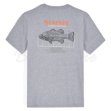 Футболка SIMMS Bass Ruler T-Shirt цвет Athletic Heather фото 2