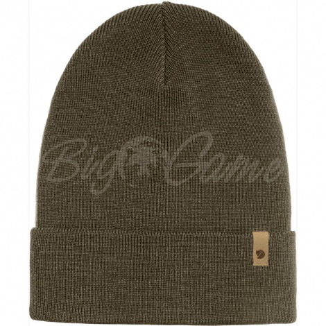 Шапка FJALLRAVEN Classic Knit Hat цвет 633 Dark Olive фото 1