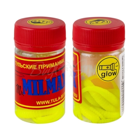 Слаг MILMAX Straight Worm светонакопительный аттр. сыр 85 мм (8 шт.) код цв. 049 фото 1