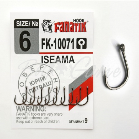 Крючок одинарный FANATIK FK-10071 Iseama № 6 (9 шт.) фото 1