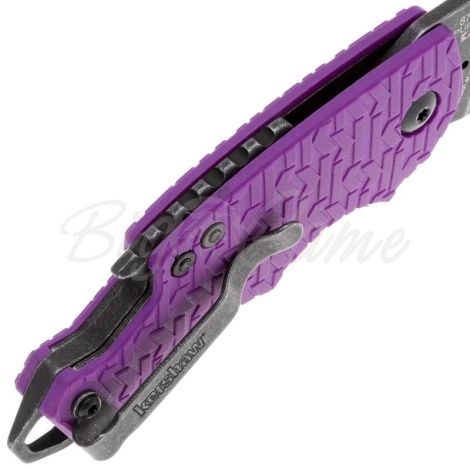 Нож складной автоматический KERSHAW Shuffle сталь 8Cr13MoV рукоять Термопластик GRN цв. Перпурный фото 3