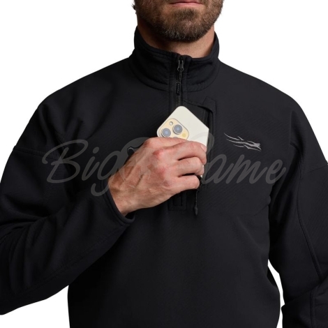 Толстовка SITKA Alpha Fleece 1/4 Zip Pullover цвет Black фото 5