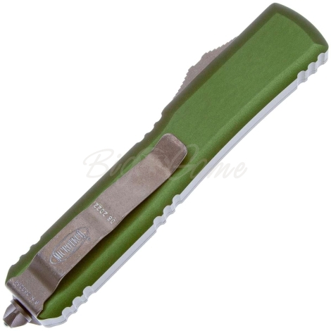 Нож автоматический MICROTECH Ultratech T/E клинок 204P, рукоять алюминий,цв. зеленый фото 2