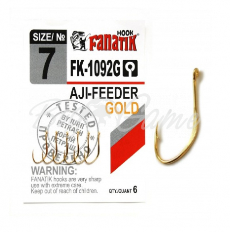Крючок одинарный FANATIK FK-1092 AJI-Feeder Gold № 7 (6 шт.) фото 1
