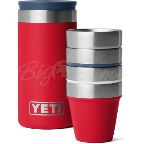 Набор рюмок YETI Shot Glasses & Case цв. Red / White / Navy / Steel фото 1