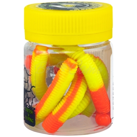 Червь TERUKI Roy 6,5 см (7 шт.) зап. сыр цв. Chartreuse/Orange фото 1