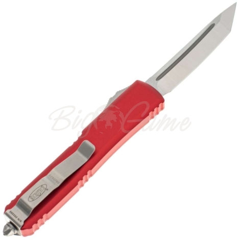 Нож автоматический MICROTECH  Ultratech T/E рукоять алюминий, клинок стоунвош, цв. красный фото 4