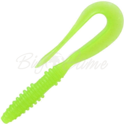 Твистер KEITECH Mad Wag 4,5'' (9 шт.) цв. #026 Clear Chartreuse Glow фото 1