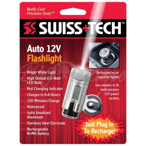 Фонарь SWISS TECH Auto 12V Flashlight Rechargeble цвет серый фото 2