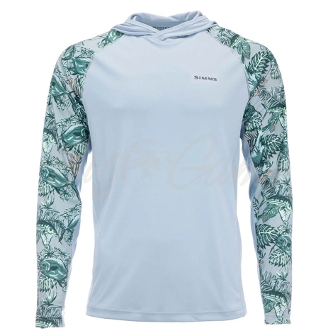 Термокофта SIMMS SolarFlex Hoody Print цвет Slamdown Steel Blue фото 1