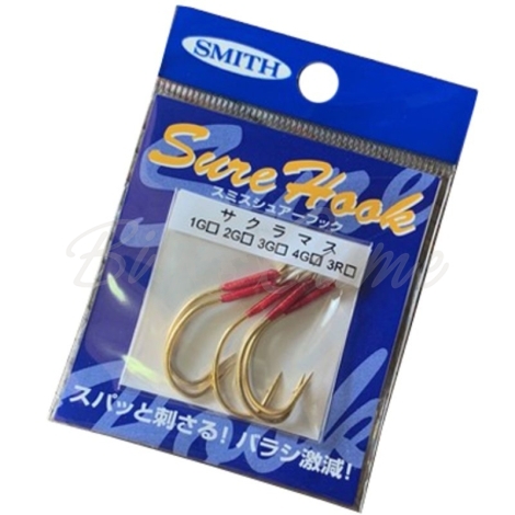 Крючок одинарный SMITH Sure Hook Sakuramasu № 2G (5 шт.) для блесен фото 1