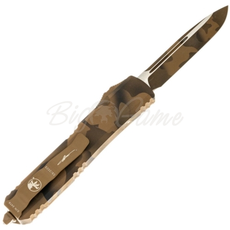 Нож автоматический MICROTECH Ultratech S/E Bohler M390, рукоять алюминий цв. Койот фото 4