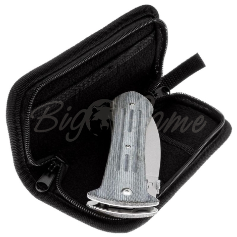 Нож складной полуавтоматический BOKER Smatchet сталь VG-10 рукоять Микарта цв. Серый фото 3