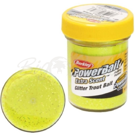 Паста форелевая BERKLEY PowerBait Natural Scent Glitter Trout Bait аттр. Анис цв. Ярко-желтый фото 1