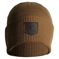 Шапка KING'S Cuffed Basic Beanie with Leather Patch цвет Khaki