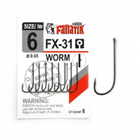 Крючок одинарный FANATIK FX-31 Worm № 6 (8 шт.)
